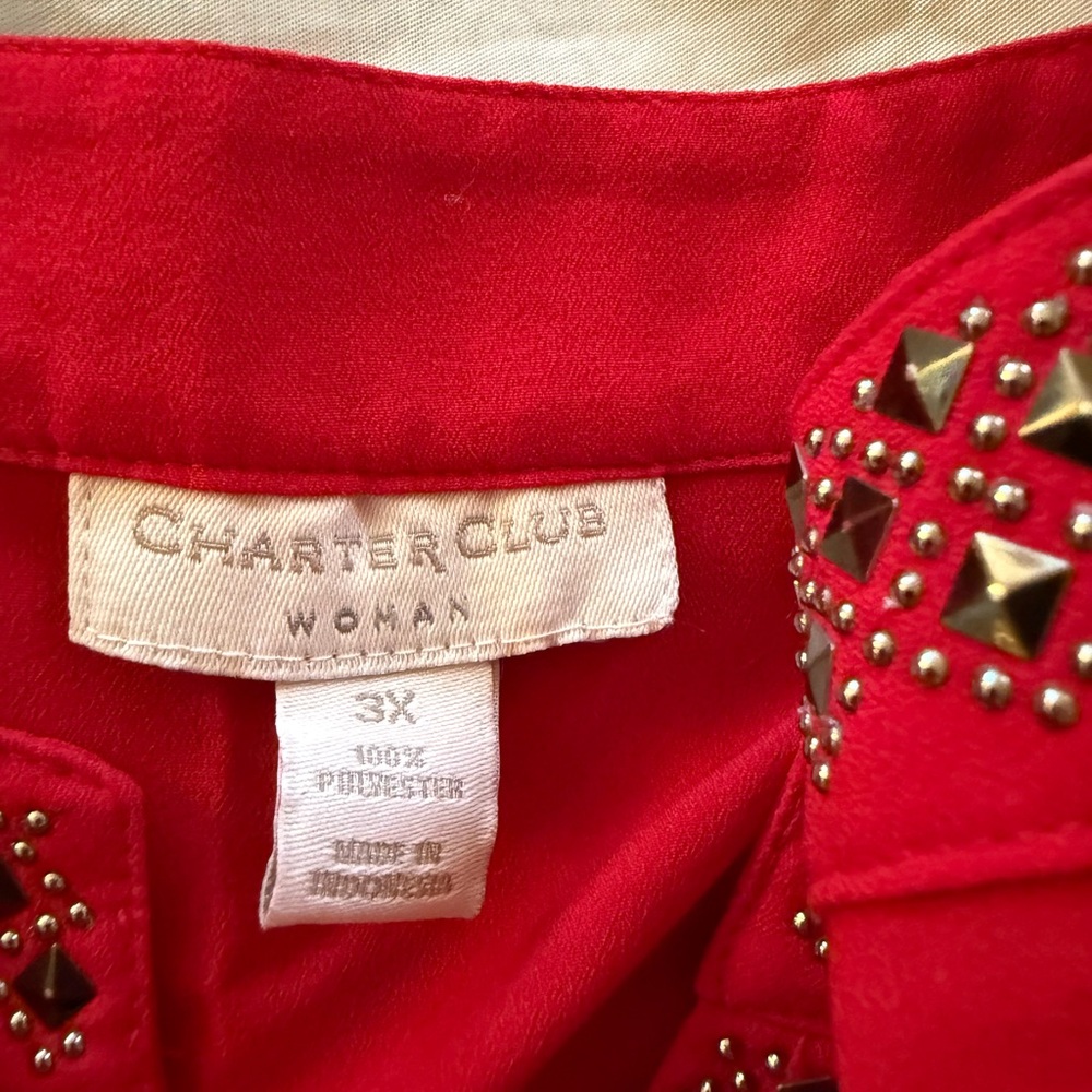 Charter Club Scarlet Studded Blazer